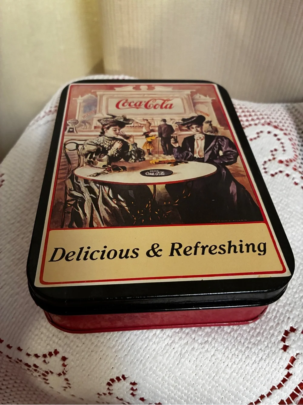 Coca Cola Retro Illustration Empty Tin Metal